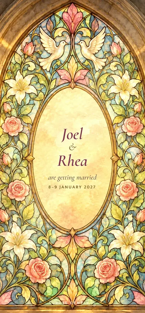 Capela — Christian wedding invitation, on a phone
